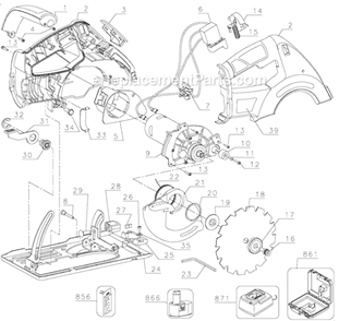 Part Location Diagram of 497486-01 DeWALT Pivot Screw